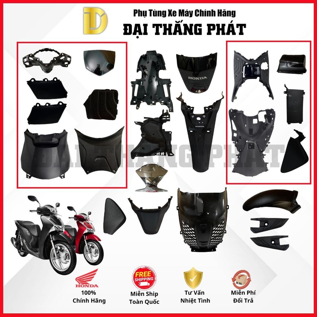 (Có bán lẻ) Dàn nhựa nhám xe SH 125/150cc K77 (2016-2019) chính hãng Honda - ĐTP