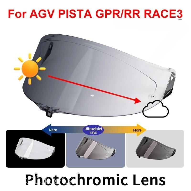 Tấm che ống kính Photochromic cho AGV PISTA GP RR GP R CORSA R RACE 3 Mũ bảo hiểm Tấm chắn kính chắn