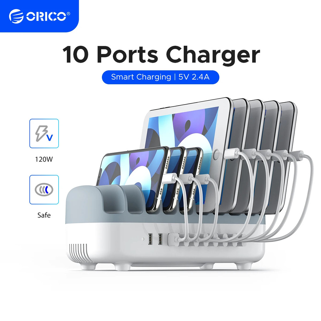 Bàn ORICO Trạm Sạc USB 10 Cổng 120W / 5Ports 40w 5V 2.4A Sạc USB Bảo Vệ An Toàn
