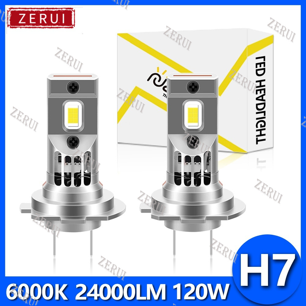 ZR Cho 2 Chiếc H7 Led Bóng Đèn Pha Ô Tô 120 Watt 24000LM 6000 Ngàn Trắng 1: 1 Kích Thước Chùm Cao Th