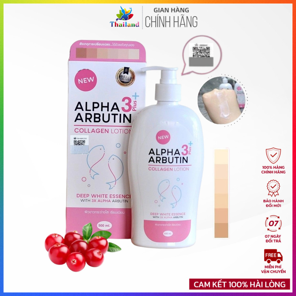 Lotion Alpha Arbutin Collagen Lotion 3 Plus 500ml Thái Lan