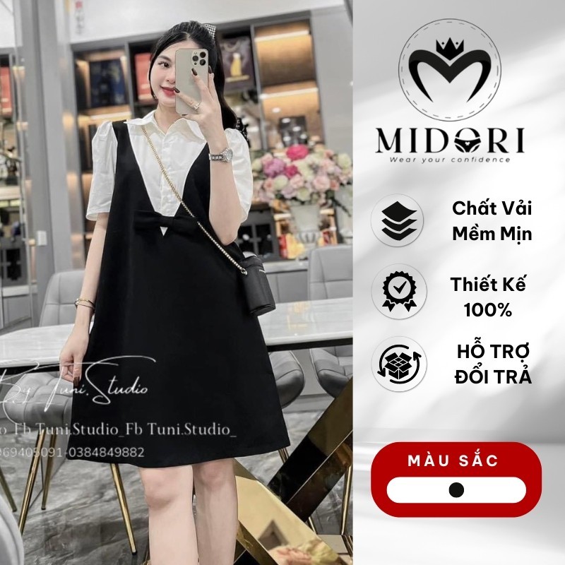 Váy Sơ Mi Cổ Đức Công Sở Thiết Kế Babydoll Sang Trọng Mặc Mát Cho Mùa Hè Cao Cấp MIDORI