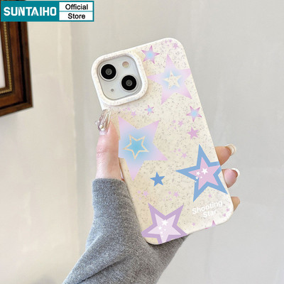 Suntaiho Thẩm Mỹ Độc Đáo Vỏ Điện Thoại Họa Tiết Ngôi Sao Gradient Cho Iphone 15 14 12 13 11 Pro Max IP 7 8 Plus Iphon X Xs XR Xs Max Silicone Mềm Cao Cấp Chống Sốc Ốp Lưng