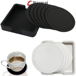 Set 7 tấm lót cốc uống trà/ cà phê Wangcai cách nhiệt chống trượt nhiều màu trang trí bàn ăn