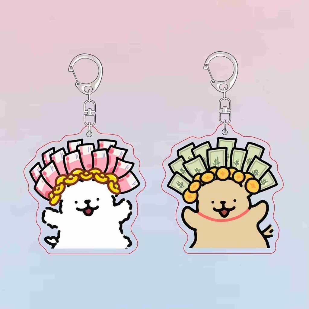 Làm Giàu Người Malta Xiu Người Malta Lông Vũ Cặp Đôi Móc Khóa Người Bạn Thân Nhất Hoạt Hình Dễ Thươn