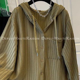 Plus Size Áo Hoodie nữ dáng rộng Lập thể Thiết kế kết cấu tối màu Áo khoác dài tay thông thường