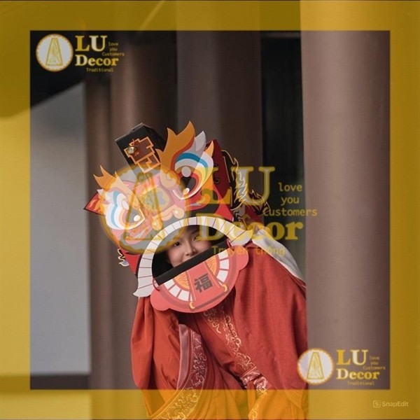 Đầu lân giấy 3D có đuôi l LU Decor