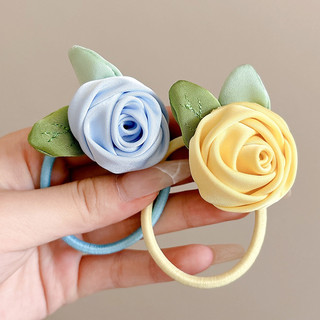 Dây buộc tóc hoa hồng dành cho nữ Dây buộc tóc đuôi ngựa hoa ngọt ngào cao cấp mới Hoa hồng quyến rũ!