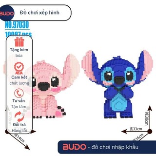 Xếp hình STITCH xanh và stitch hồng cute dễ thương disney size to 26cm 30cm đồ chơi xếp hình nano 3d cho bé chuẩn mẫu