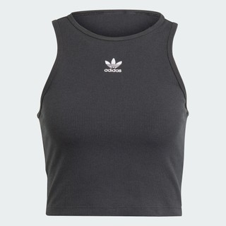 Adidas phong cách sống áo tank top thun gân essentials nữ đen ij8251