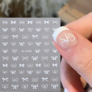  3d Miếng Dán Móng Tay Pháp Nơ Đề Can Tự Dính Làm Móng Tay Trang Trí DIY Dễ Thương Phụ Kiện Móng Tay 