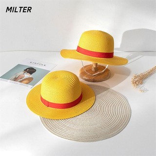 Qinjue luffy straw hat travel 31cm- 35cm big brim men women summer cap cosplay accessories one piece