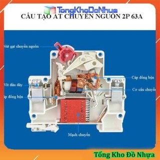 Aptomat đảo 2 chiều 2P 63A Gechele GCB1-63