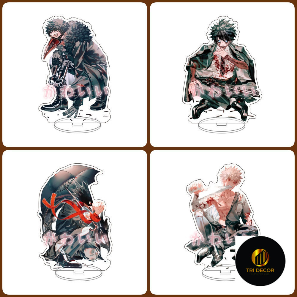 Móc Khoá, Standee, Tranh Kính Mô Anime My Hero Academia Shigaraki TomuraMidoriya Izuku Trang Trí Bàn