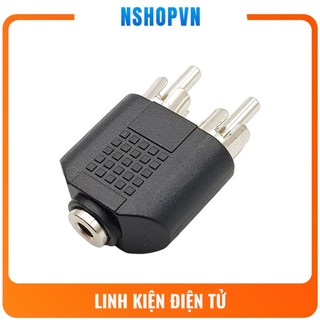 Đầu chuyển đổi 3.5mm cái sang 2 đầu bông sen RCA đực