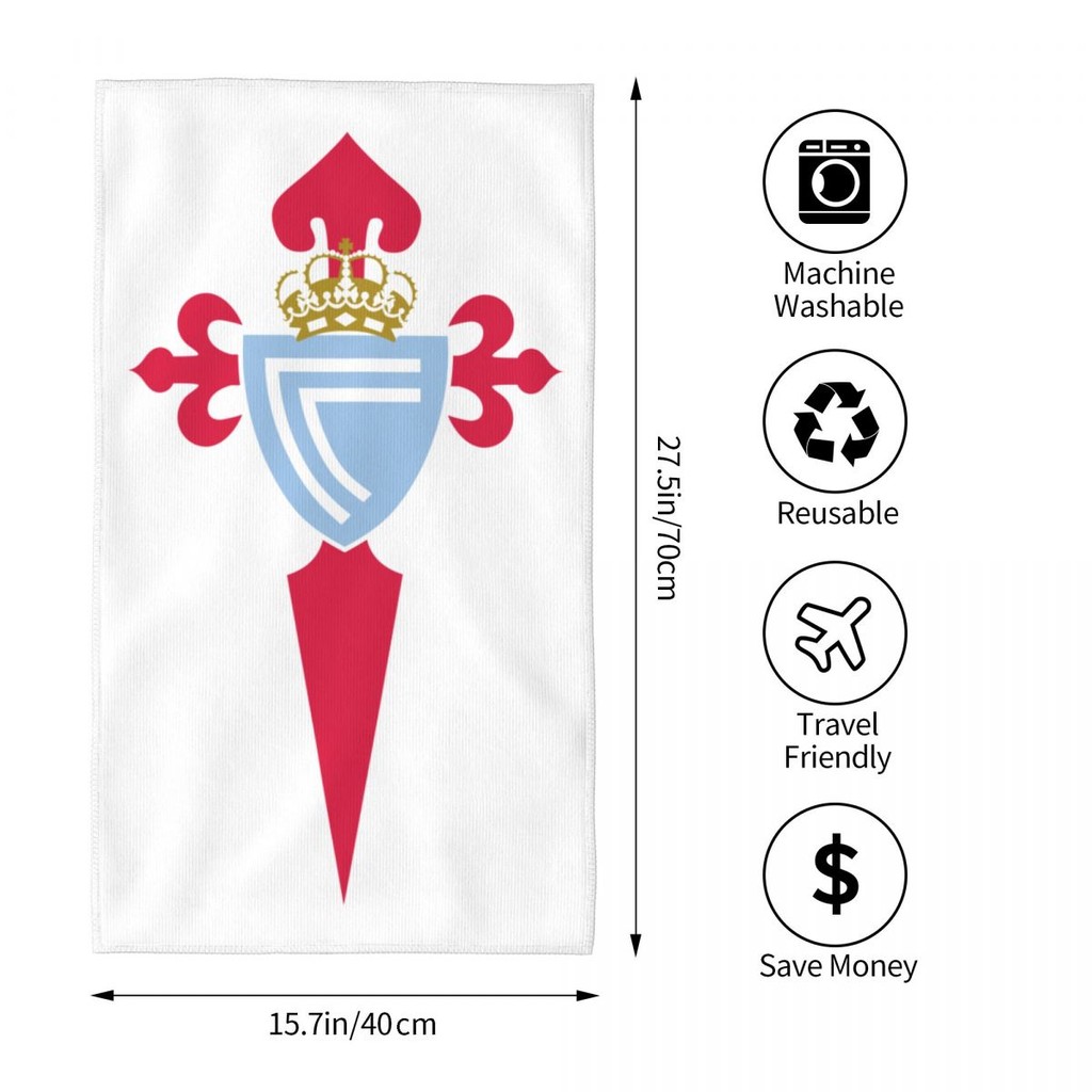 RC Celta Vigo logo Thấm Hút Khăn Vuông Khăn Mặt Đầu Khăn Tắm Khăn Chạy Bộ Thể Dục Yoga Khăn Thể Thao