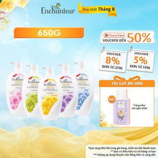 Sữa tắm hương nước hoa dưỡng da thơm mịn Enchanteur 650g (5 mùi)