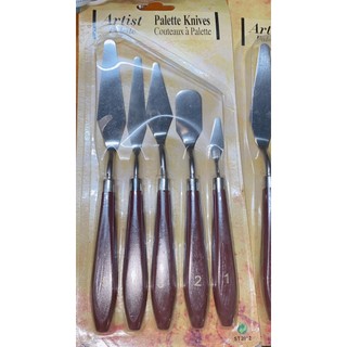 Bộ 5 Dao Chà Láng Bánh Kem mini bằng thép không gỉ, Cán Gỗ