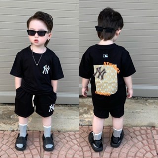 Bộ quần áo cho bé trai hình MBLL yellow, bộ áo phông quần short trẻ em Huly stor