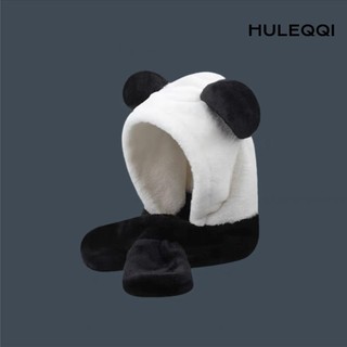HULEQQI Mũ đen trắng gấu trúc Lei Feng ấm áp dễ thương