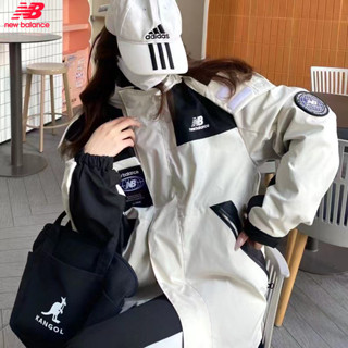 New Balance Unisex Ngoài Trời Leo Núi Cắm Trại Áo Chống Thấm Nước Cặp Đôi Thêu Logo Có Thể Tháo Rời Có Mũ Trùm Đầu Áo Khoác Ngoài
