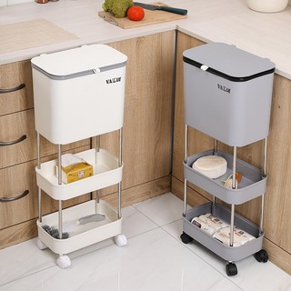 remoingay90 thùng đựng rác 3 tầng có bánh xe di chuyển tiện lợi