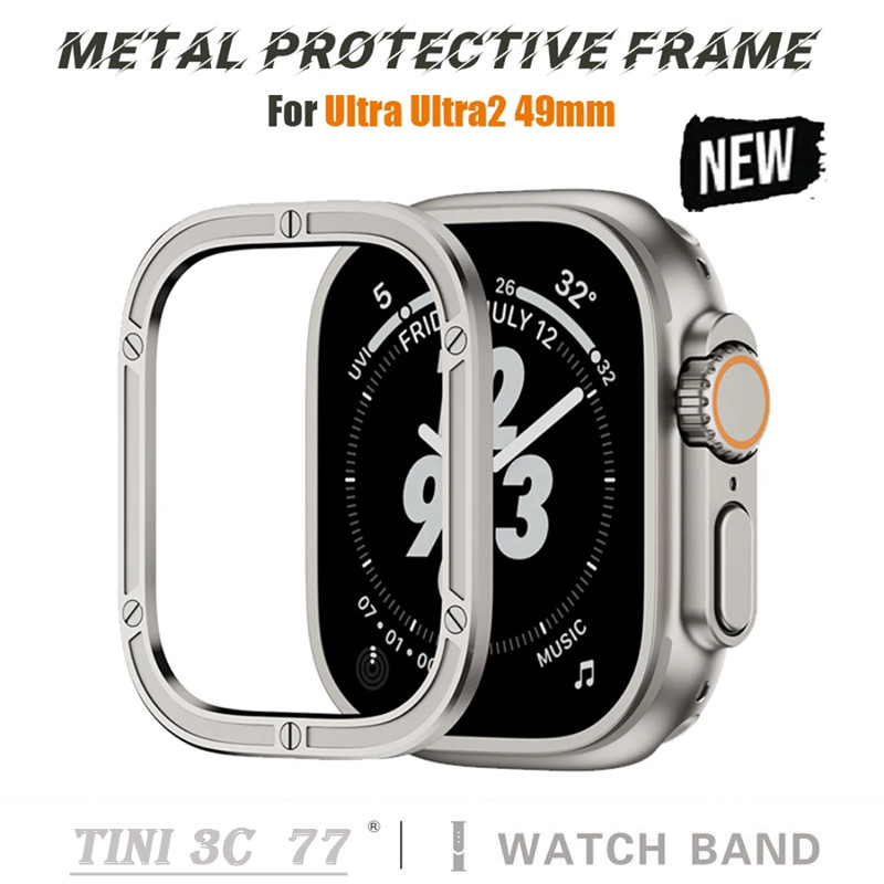 Khung thép không gỉ sang trọng cho Apple Watch Ultra 49mm Vỏ bảo vệ hợp kim nhôm iWatch 49mm Ultra 2