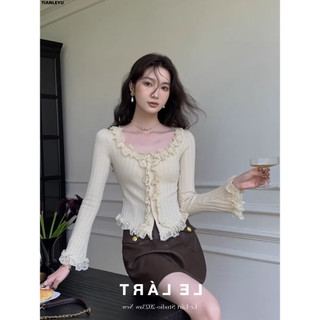 TIANLEYU áo len cardigan áo khoác cardigan Cute thời trang hàn quốc Popular WMY23B0UK8 36Z240905