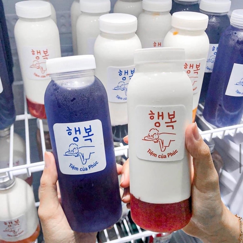 (Hoả Tốc HN) COMBO 10 CHAI nhựa tròn cổ rộng 330ml kèm nắp và màng seal