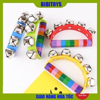 Đồ Chơi lục lạc, Chuông Lắc Cầm Tay Hình Bán Nguyệt Bằng Gỗ Cho Bé