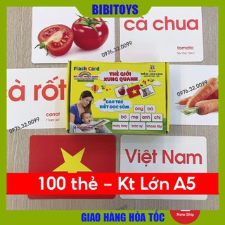  Bộ thẻ học FLASH CARDGlenn Doman A5 - 17x21cm dạy bé nhận biết về Thế giới xung quanh, kết hợp dạy Từ vựng