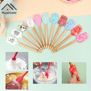 Plumhome tay cầm thìa silicone Dụng cụ cạo làm mịn bánh mịn hơn Dụng cụ làm bánh kem VN