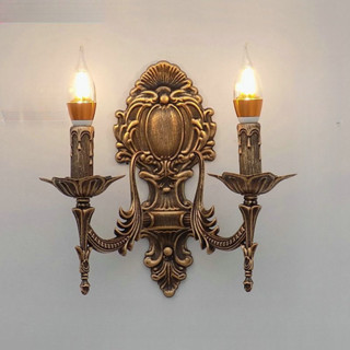 Đèn tường nến phong cách Châu Âu cổ điển Đèn thiết kế đèn Tường Phòng Ngủ hành lang lối đi đèn LED nền tường đơn giản