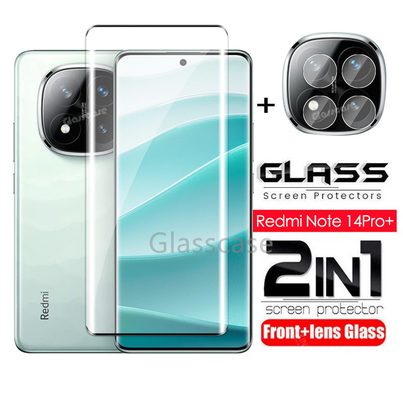 2 Trong 1 9H HD Bảo Vệ Màn Hình Kính Cường Lực Cho Redmi Note 14 pro plus 14pro 14pro + Note14 Note14pro Bảo Vệ Màn Hình Camera Mặt Sau Ống Kính Bảo Vệ Full Cover Phim Trước