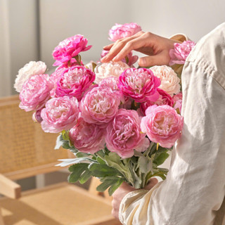 Hoa trà giả, hoa mao lương 1 cành 2 bông 1 nụ trang trí phòng, studio, decor sự kiện, tiệc cưới,lọ hoa để bàn sang trọng