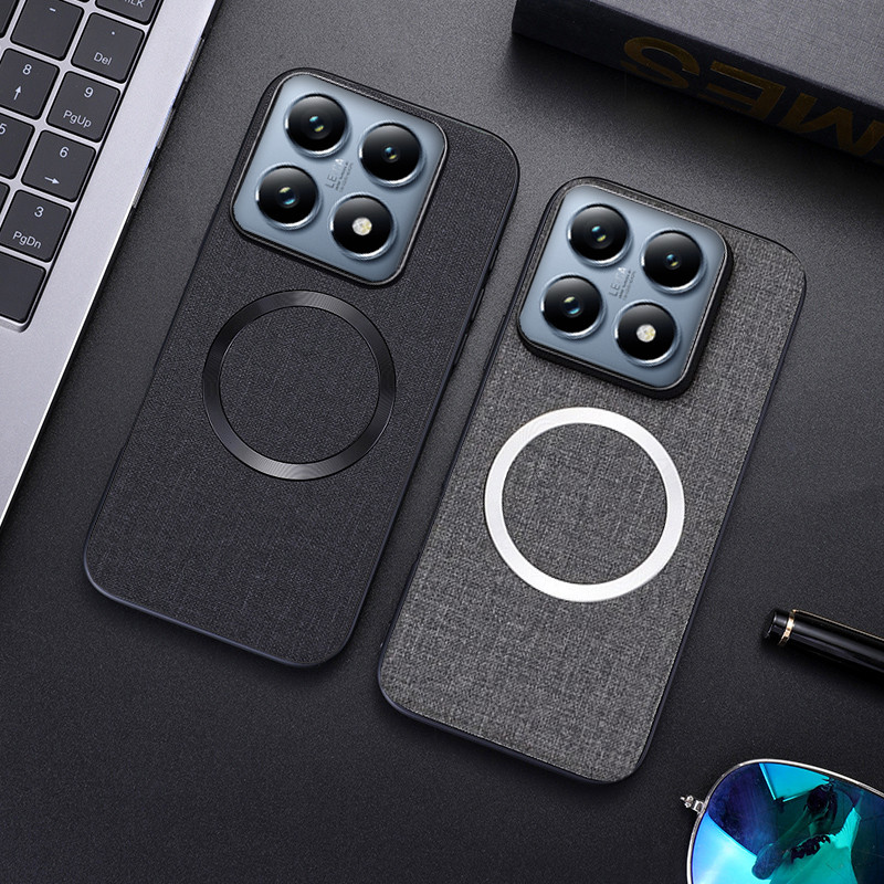 Dành Cho Xiaomi 14T, 14T Pro Ốp Lưng ELVEV Vải Chống Vân Tay Vải nỉ Vỏ Điện Thoại PC Cứng