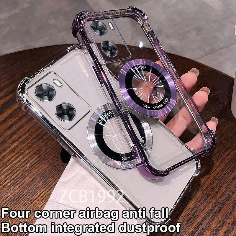 Ốp Lưng Cho OPPO A57 4G A57 2022 5G A77 A77S A57E Ốp Điện Thoại TPU Kính lúp Từ Tính Mới Nhất Trong Suốt Vỏ Mềm Cao Cấp