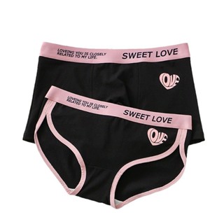 [Quần lót đôi] Quần lót nữ cotton tình yêu thoải mái thoáng khí xu hướng quần đùi nam boxer