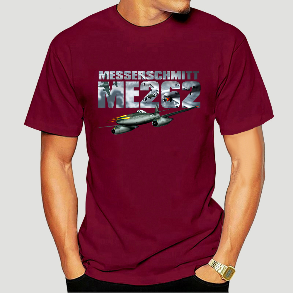 Đức Máy Bay Máy Bay MESSSERSCHMITT ME 262 Áo Cotton Cổ Tròn Tay Ngắn Nam Áo Size Mới S-3XL 1247F