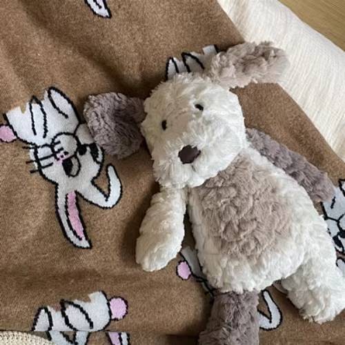 Healing Cute Spotted Dog Milk Tea Color Dog Plush Toy Milk Cute Little Flower Dog Rag Baby, Toy Figu