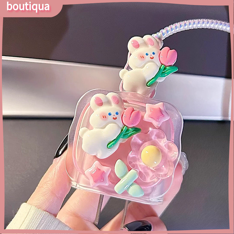 Bộ Phụ Kiện Bảo Vệ Đầu Sạc Kirby Họa Tiết Sóng Màu Hồng Chống Gãy Dây Tương Thích IP-BA | BigBuy360 - bigbuy360.vn