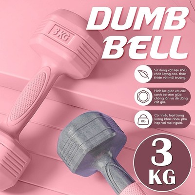 [MALL] Q314 - 3kg (2 cái) Căp Tạ tay đa năng,Tạ tay nhựa nhỏ gọn, màu sắc đa dạng 3KG