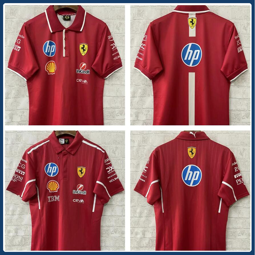 Áo bóng bầu dục Ferrari Formula 1 tay ngắn màu đỏ chính hãng