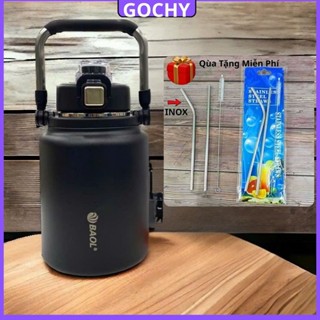 (Tặng bộ ống hút inox ) Bình giữ nhiệt Y17 dáng lùn, miệng rộng mẫu mới BAOL inox 304 có ống hút tiện lợi