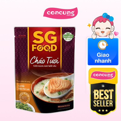 Cháo Cá hồi, đậu Hà Lan SG Food