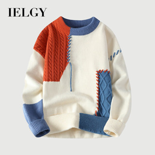  IELGY Áo Len và Quần Nam Thu Đông Phong Cách Mới Cổ Tròn 