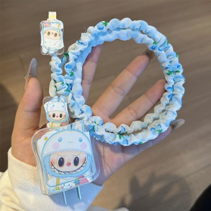 Miếng Dán Bảo Vệ Sạc Thỏ Dễ Thương Cho iP 18 / 20W 11promax 12 13 14plus 15promax Vỏ Sạc Cáp Winder