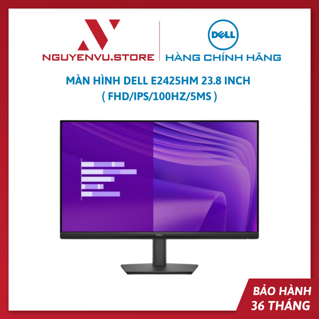 Màn hình Dell E2425HM 23.8 inch ( FHD/IPS/100Hz/5ms ) - Hàng Chính Hãng
