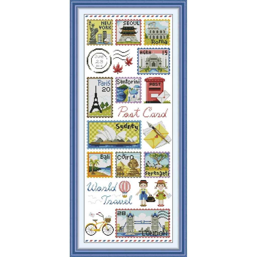 Joy Sunday Stamped Cross Stitch Kits Bộ sưu tập tem Hoa văn 14CT hoặc 11CT, Bộ thêu kim 9CT