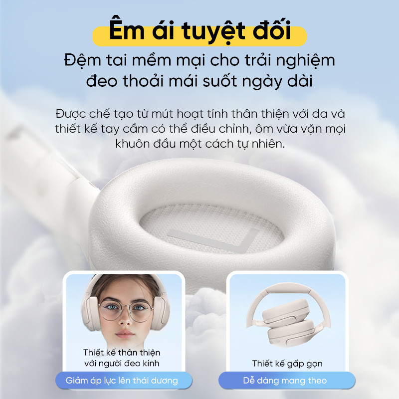 Tai Nghe Chụp Tai Không Dây QCY H3 Lite BH24H3C ANC (Bluetooth v5.3, 60H, ENC)- BH Chính Hãng | BigBuy360 - bigbuy360.vn